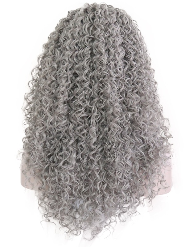 Curl Dark Gray Color Synthetic Lace Front Wig Free Shipping