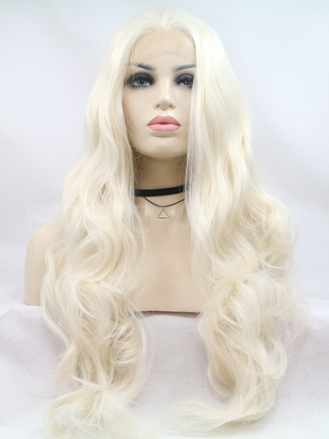 Wave Platinum Blonde Synthetic Hair Lace Front Wig