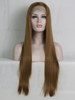 Silk Straight Synthetic Lace Front Wig Medium Brown Hair