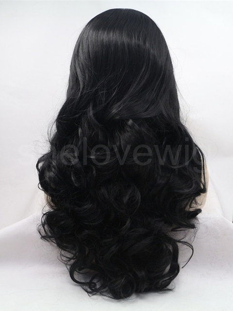 Black Lace Front Wig Synthetic Hair Cheap Price on Sale