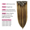 Clip in Hair Extensions Real Human Hair Ombre Brown Highlight Blonde Clip Hair Pieces