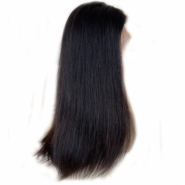 Natiral Black Virgin Human Hair HD Lace Wigs Invisible Knots Jewish Wigs