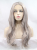 Silver Gray Wave Synthetic Lace Front Wig Heat Resist