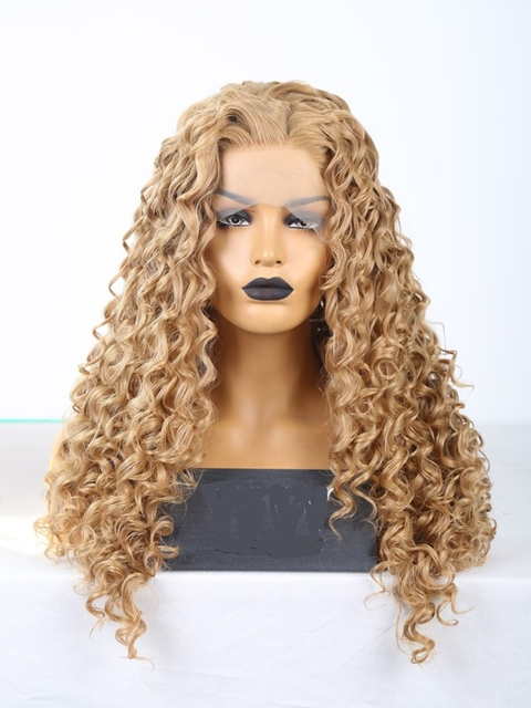 Black Root with Moss Green Ombre Synthetic Lace Front Wig