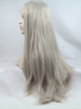 Natural Straight Silver Grey Synthetic Lace Front Wig