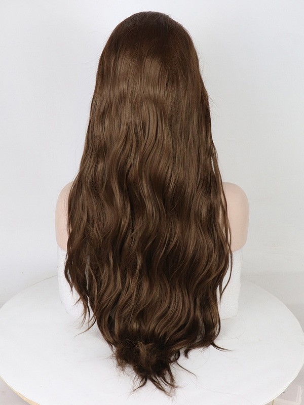 Loose Curl Brown Synthetic Lace Wig Heat Resisting