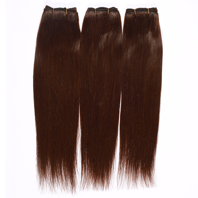 Silk Straight Brown Color Human Hair Bundles for White Women