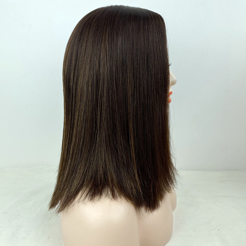 Silk Base Top Jewish Wig Natural Highlight Virgin Hair for Women Hair Topper Quality Kosher Wigs