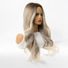 Black Blue White Ombre Lace Front Wig Synthetic Hair
