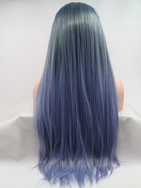 Trendy Lace Wig Synthetic Hair Ombre Straight
