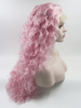 Curl Pink Color Lace Front Wigs Artificial Hair Wig