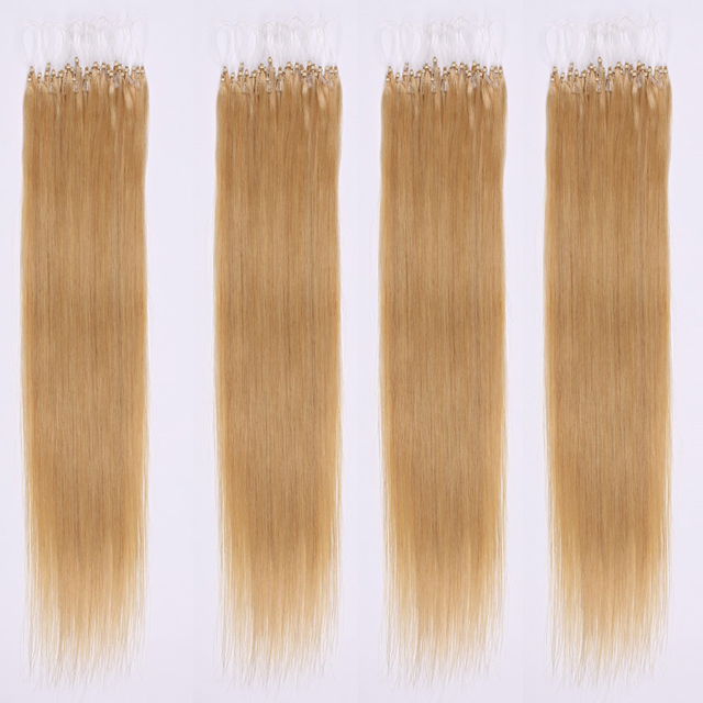 Micro Loop Tip Hair Extensions Virgin Human Hair Dark Blonde