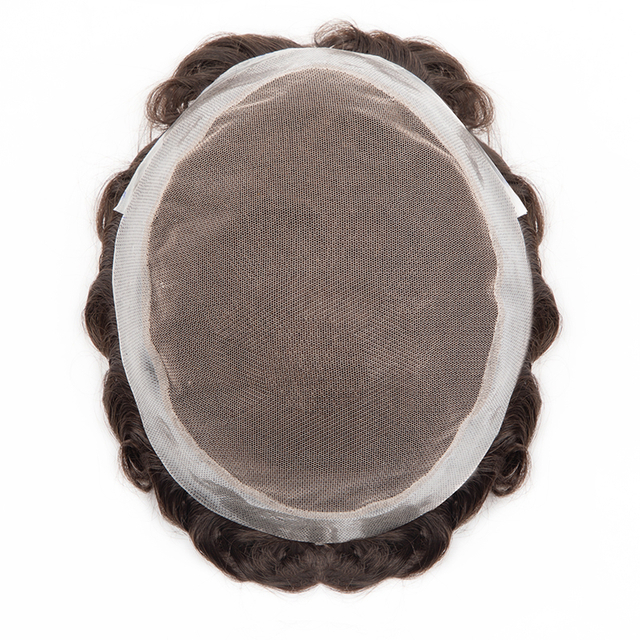 Mono with Thin Skin Men's Toupee Men Wig Replacement Systems Mono Base 