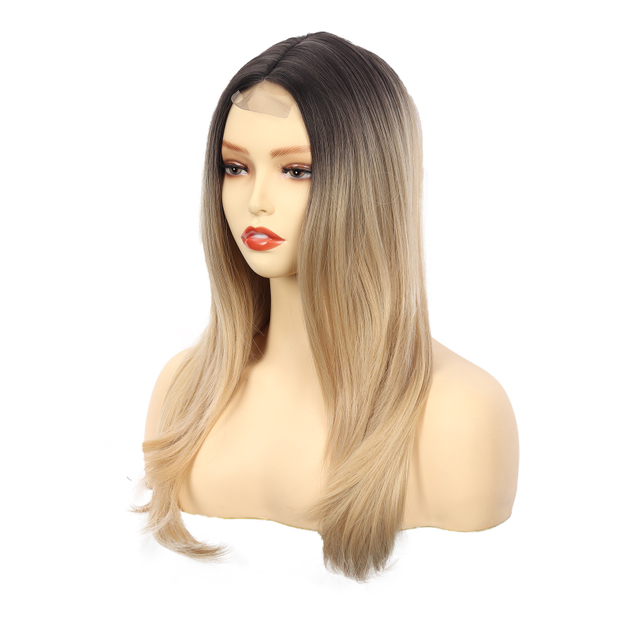 Pink White Ombre Synthetic Lace Front Wig