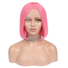 Pink Color Human Hair Lace Wigs Bob Hair Style Human Hair Lace Wigs