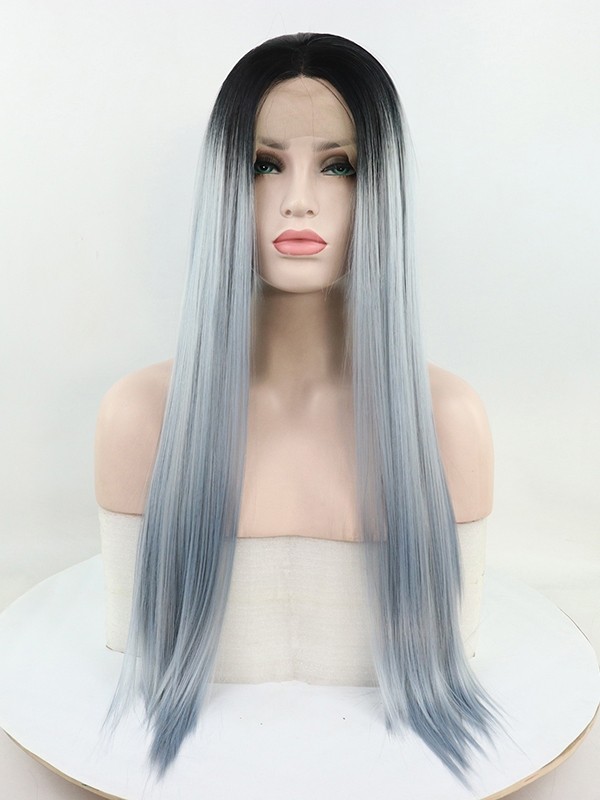Long Length Hairstyle Ombre Synthetic Lace Front Wig
