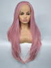 Grey Root with Dark Pink Synthetic Lace Front Wig