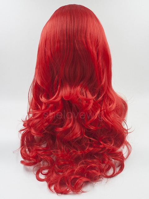 Red Lace Front Wig Synthetic Lace Wig Wave Hair