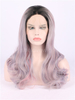 Curl Synthetic Hair Lace Front Wig Black Root Ombre Color