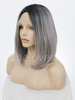 Bob Synthetic Lace Front Wigs Black with Grey