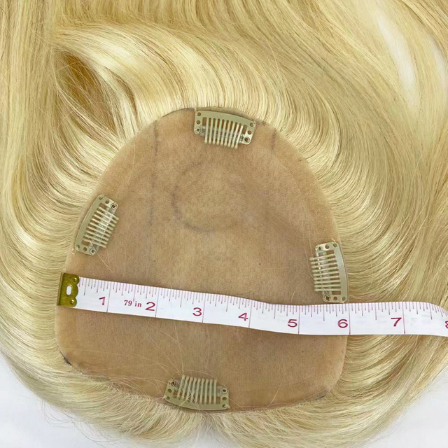 Silk Top Virgin Hair Topper for Women Blonde Color Straight Human Hair Topper