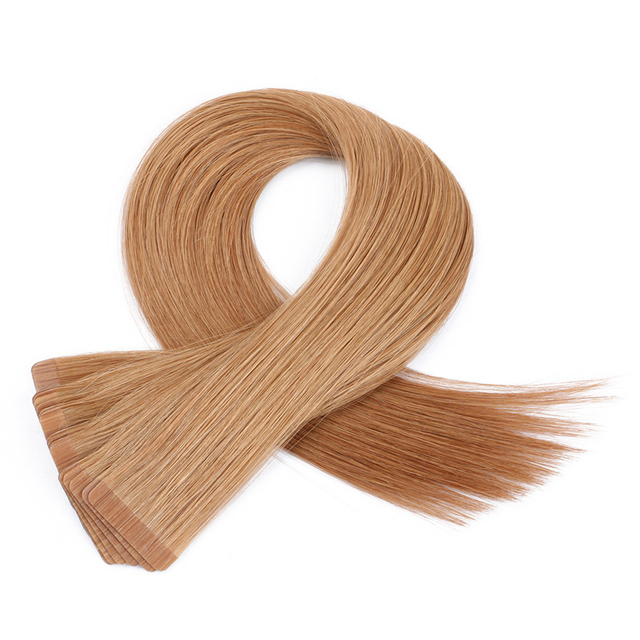 Dark Blonde Tape in Hair Extensions Virgin Human Hair Skin Wefts Dark Blonde