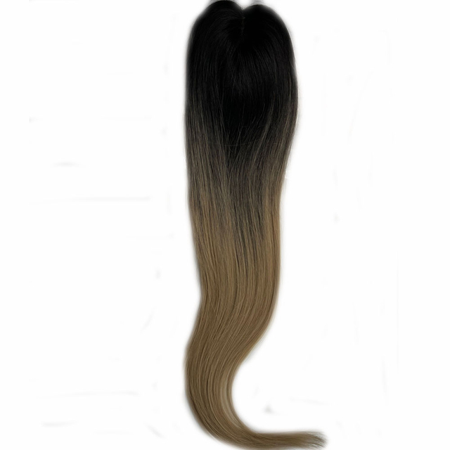 Virgin Human Hair Toppers for Women Thinning Hair Ombre Color Mono Base