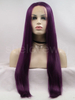 Dark Purple Lace Front Wig Synthetic Hair Natural Straight