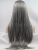 Dark Grey Lace Front Synthetic Hair Wig Straight