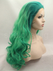 Ombre Green Synthetic Lace Front Wig Wave Hair