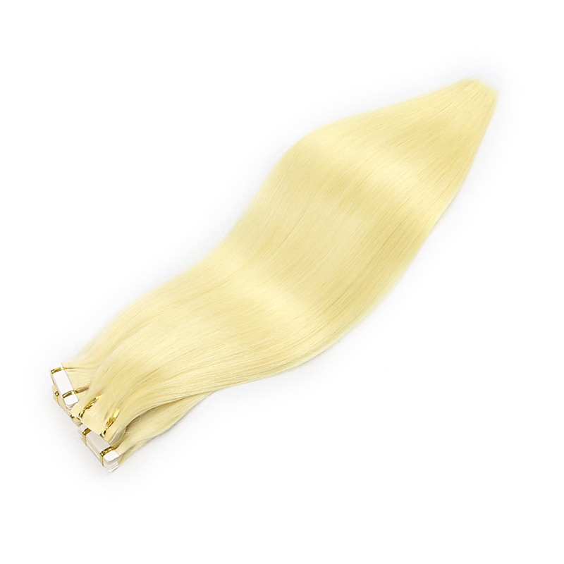 Virgin Human Hair Tape in Hair Extension Blonde Color Silk Straight