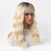 Ombre Platinum Blonde Synthetic Wigs High Temperature Stand Wigs