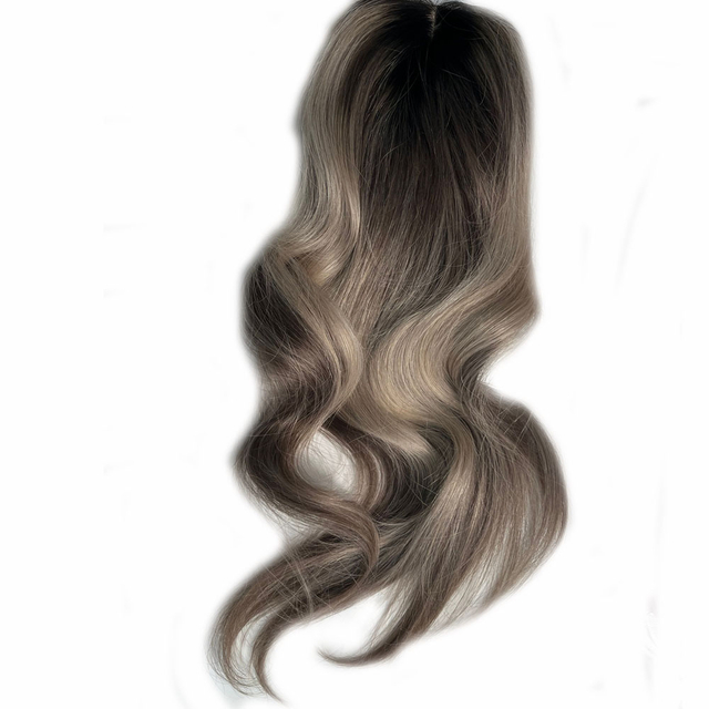 Ombre Hair Toppers Mixed Color Silk Top Hair Replacement for Women Thinning Hair 