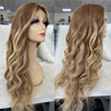 Loose Wave Virgin Human Hair Lace Front Wigs Ash Brown Mixed Blonde Color Full Lace Wigs