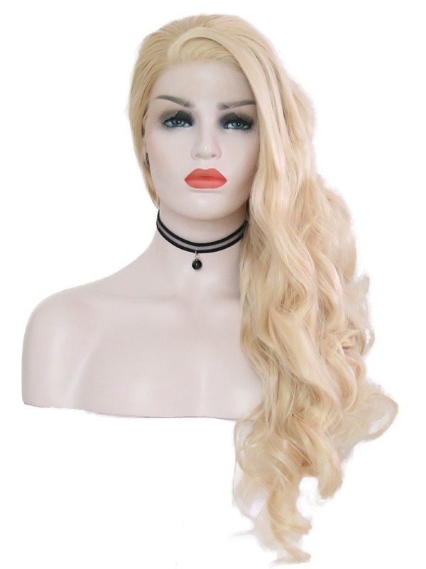 Long Blone Beauty Wavy Lace Front Wig Synthetic Hair Heat Resistant