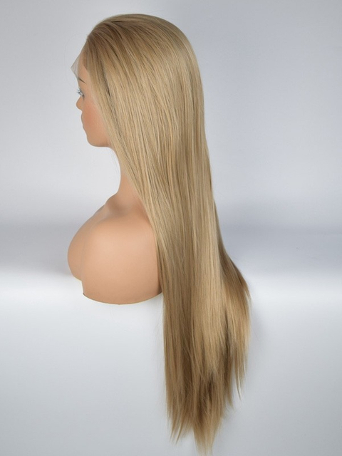 Dark Pink Synthetic Hair Lace Wig Wave Braid