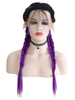 Fashion Design Ombre Purple Braid Synthetic Lace Wig
