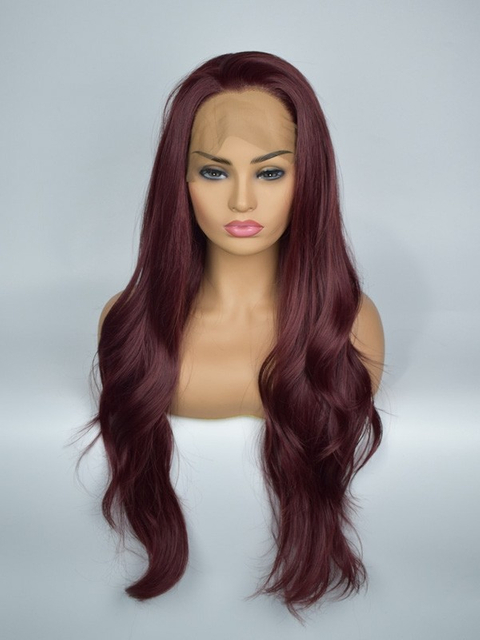 Light Purple Synthetic Lace Front Wig Wave Braid