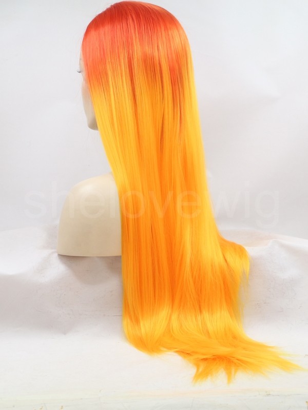 Ombre Fresh Color Synthetic Lace Front Wig Straight