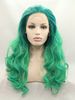 Ombre Green Synthetic Lace Front Wig Wave Hair