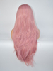 Grey Root with Dark Pink Synthetic Lace Front Wig