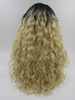 Ladys Lace Front Wig Synthetic Hair Black Blonde Ombre