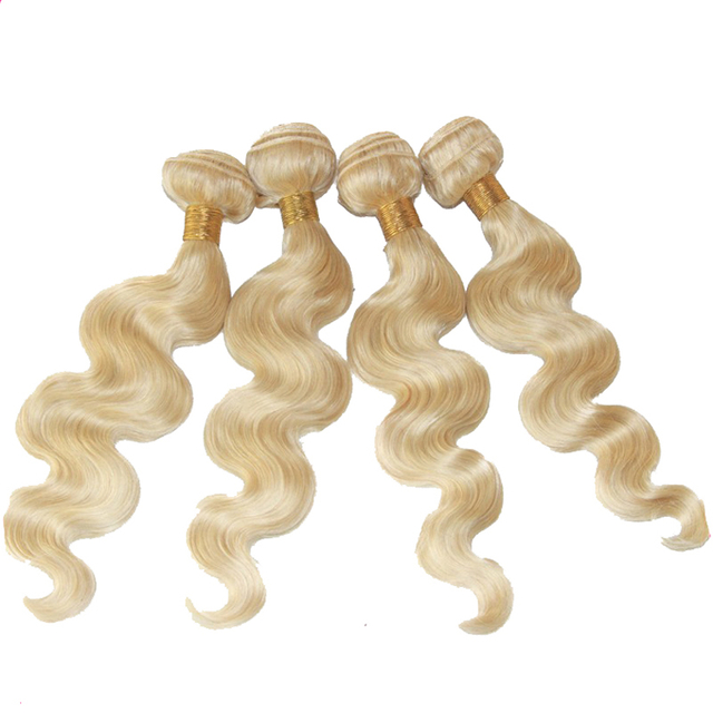 Body Wave Platinum Blonde Human Hair Bundles for White Women