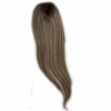 Ombre Black Root with Dark Brown Mono Base Virgin Hair Toppers for Women