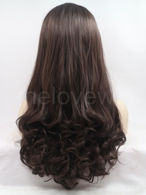 Medium Brown Wave Synthetic Lace Front Wig