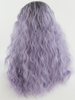 Curl Ombre Front Lace Wig Root Black Light Purple Wig