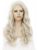 Ash Blonde Synthetic Hair Lace Front Wigs Wave