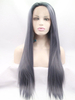 Black Root with Dark Grey Ombre Synthetic Lace Front Wig