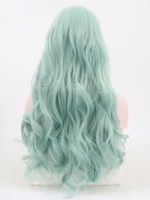 Green Root Lace Front Wig Synthetic Hair Ombre Color