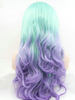 Ombre Synthetic Hair Lace Wig Green with Purple